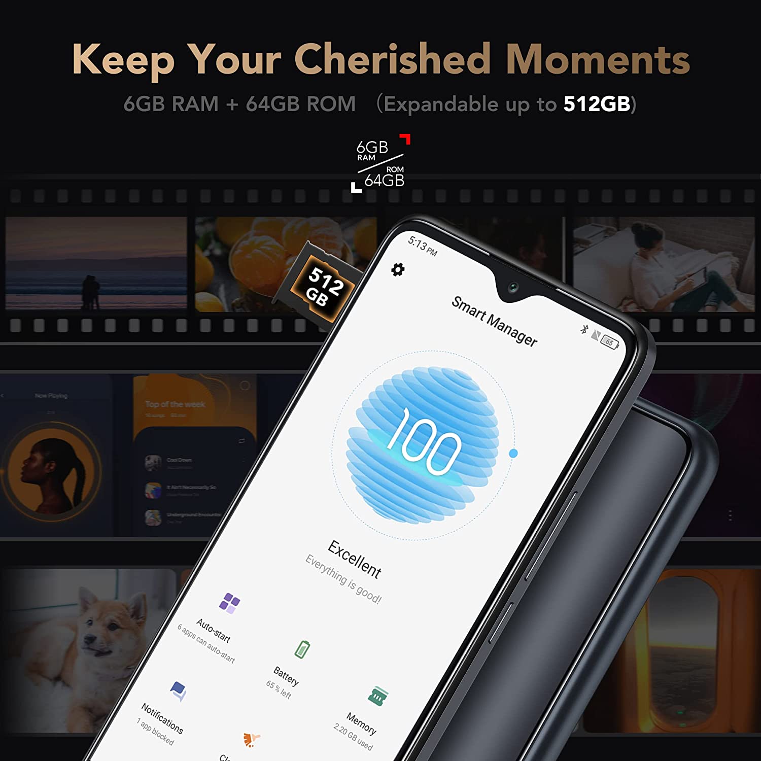 TCL 30XL |2022| Unlocked Cell Phone， 6.82 inch Vast Display， 5000mAh Battery， Android 12 Smartphone， 50MP Rear+13MP Front Camera， 6GB RAM + 64GB ROM， US Version， Dual Speaker， Night Mist (No 5G) - Image 7